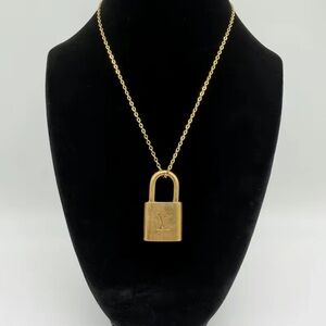 Louis Vuitton Gold Padlock Necklace